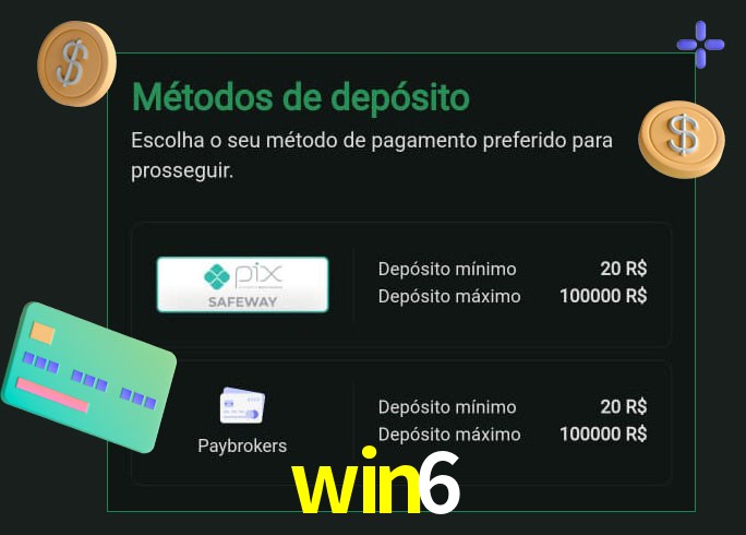 O cassino win6 oferece uma grande variedade de métodos de pagamento